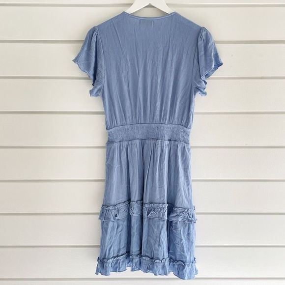 Altar’d State Avalina Ruffled Dress In Blue Sold Out In This Color Size Medium - Picture 3 of 11